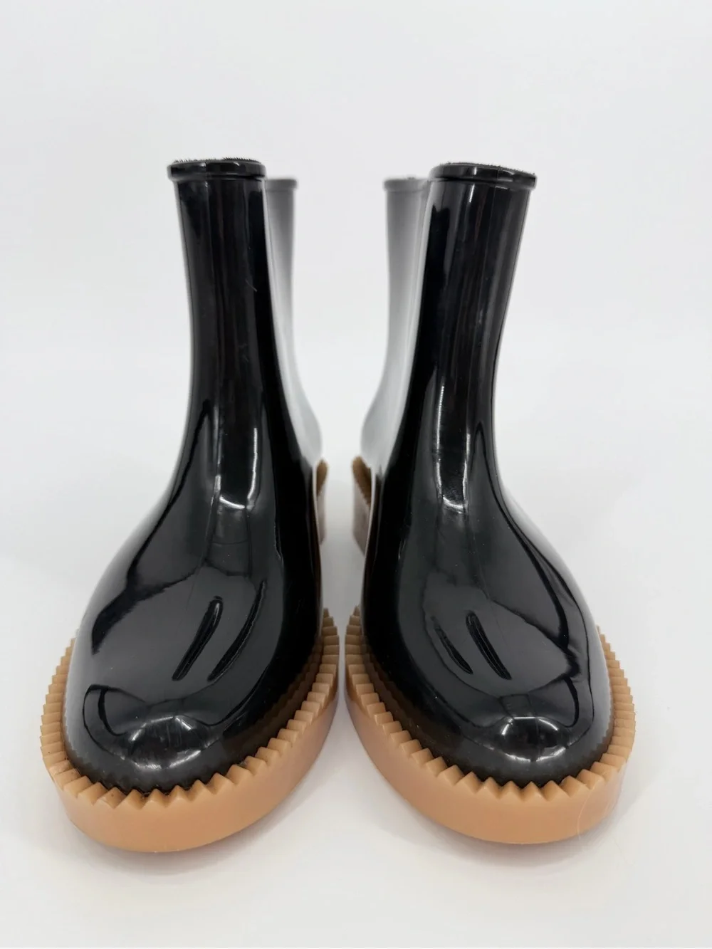 Melissa Rain Drop Boots Black Coturno Platform Ankle Lug Sole Waterproof